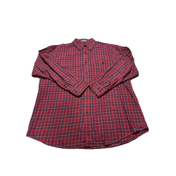 Orvis Other - Orvis Men's Red Plaid Flannel Long Sleeved Button Down, 100% Cotton, Size Large